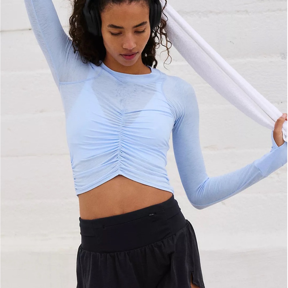 Free People Blue Athletic Top